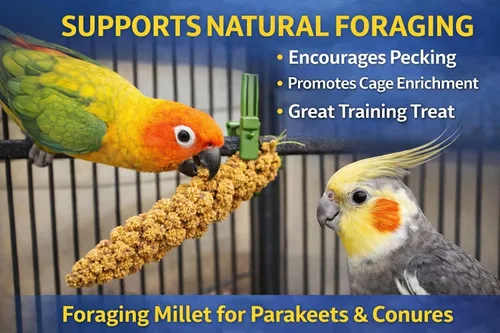 Miniatura 2 de Birds LOVE Mijo en aerosol saludable de 1 libra para pájaros, cultivado en Estados Unidos, natural secado al sol, racimos gruesos ricos en semillas