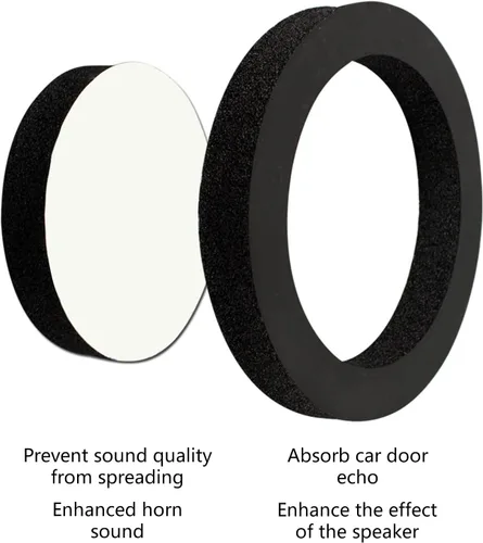 Miniatura 9 de 4 unids 6.5 pulgadas altavoz de coche Bass puerta Trim aislamiento de sonido audio audio sonido sonido autoadhesivo coche altavoces anillos
