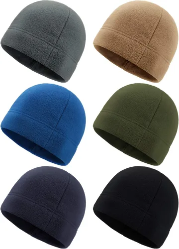 SATINIOR Gorras de reloj de lana para hombre, 6 piezas, gorra táctica militar, gorro de invierno, multicolor, Multicolorido