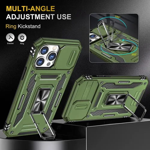 Miniatura 73 de Funda para iPhone 13 Pro con funda para cámara, con soporte de anillo para soporte, con función de montaje magnético para automóvil, para iPhone 13