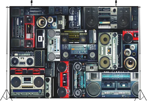 Miniatura 3 de BELECO Fondo de pantalla retro para pared de los años 80, 5 x 3 pies, estilo vintage de los años 70, regreso a los años 80, 90, fiesta, música, DJ