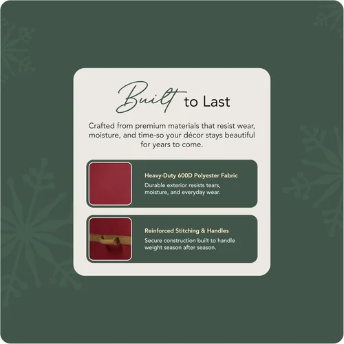 Miniatura 6 de Covermates Keepsakes Bolsa con Cincha y Ruedas para Árbol de Navidad – Almacenamiento Navideño de Poliéster Resistente con Ruedas, Asas Reforzadas