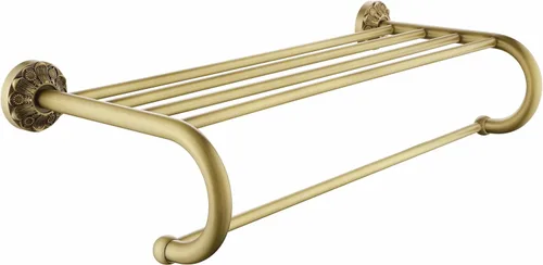 Miniatura 8 de Barra de Toallas de Latón Antiguo para Montaje en Pared, Soporte de Barra de Toallas de Baño de 24 pulgadas, Accesorios de Baño Decorativos Dorados