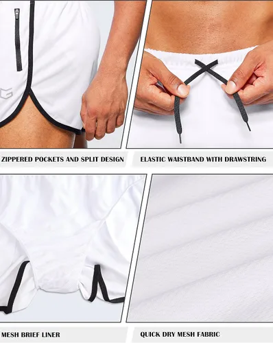 Miniatura 4 de G Gradual Pantalones cortos de correr para hombre de 3 pulgadas de secado rápido para gimnasio, pantalones cortos deportivos con bolsillos