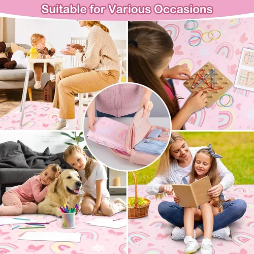 Miniatura 7 de Basumee Tapete de Splat Mat para silla de bebé, impermeable, tapete de salpicaduras para debajo de la silla alta, tapete para atrapar alimentos