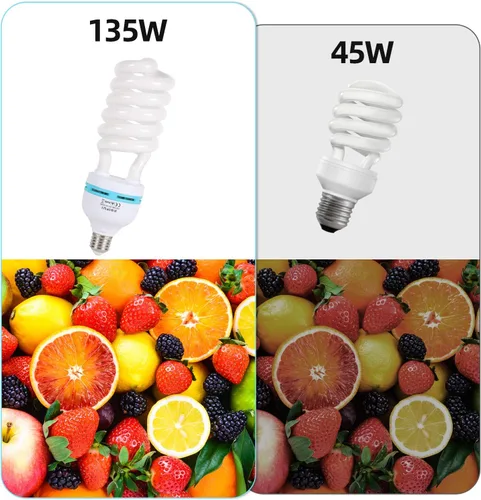 Miniatura 4 de 2 x 135W Fotografía Bombilla 5500K E27 Socket CFL Softbox Bombilla para Fotografía Foto Video Studio Iluminación Paquete de 2