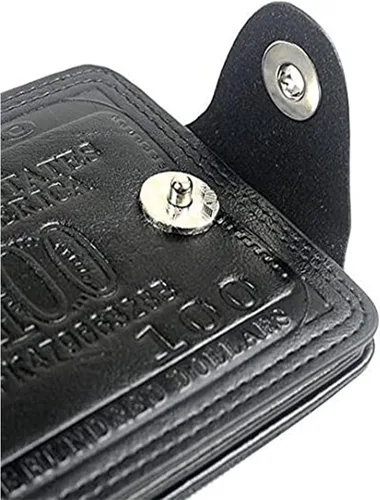 Miniatura 4 de ThunderStar Cartera creativa para hombre Monedero unisex 100 dólar Bill Money Bifold Card Holder Bolso (negro)