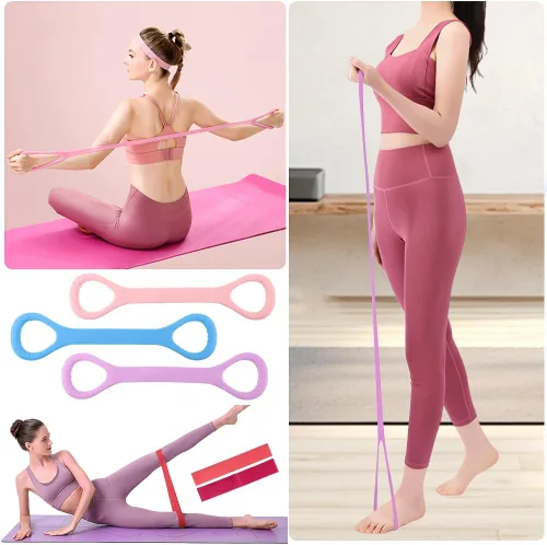 Miniatura 6 de 5 bandas de resistencia para fitness, cuerda elástica de fitness, bandas de ejercicio de entrenamiento de brazos, espalda y pecho