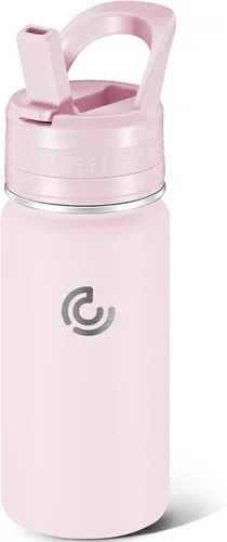 Miniatura 31 de 14 Oz Kids Water Bottle, Stainless Steel Water Bottle with Straws, Leak-Proof, BPA-Free, Insulated Water Bottles for School Boys & Girls Black