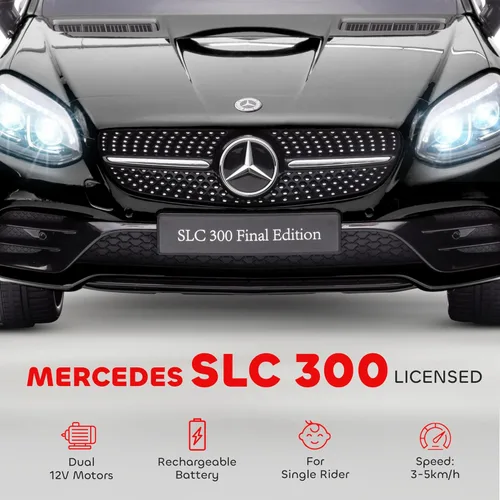 Miniatura 3 de Aosom Mercedes SLC 300 - Auto de paseo con licencia de 12 V para niños con control remoto, 2 velocidades, automóvil eléctrico para niños a batería