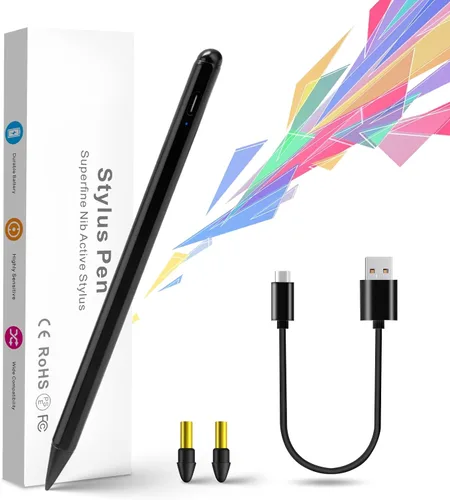 Lápiz capacitivo para iPad Air de 5ª/4ª generación de 10.9 pulgadas con rechazo de palma, bolígrafo activo POM de punta fina de 0.069 pulgadas,