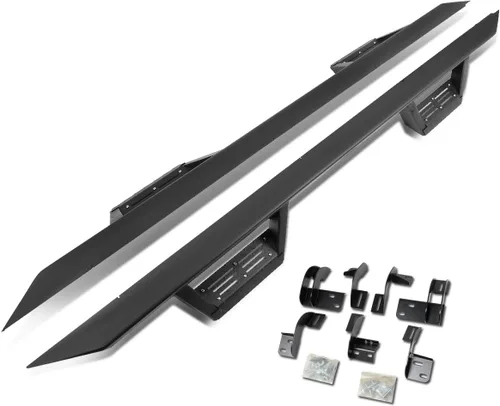 Miniatura 9 de DNA MOTORING Estribos de 6 pulgadas compatibles con 11-18 Ram 1500 Crew Cab de 4 puertas, barras Nerf de acero inoxidable con escalón lateral plano