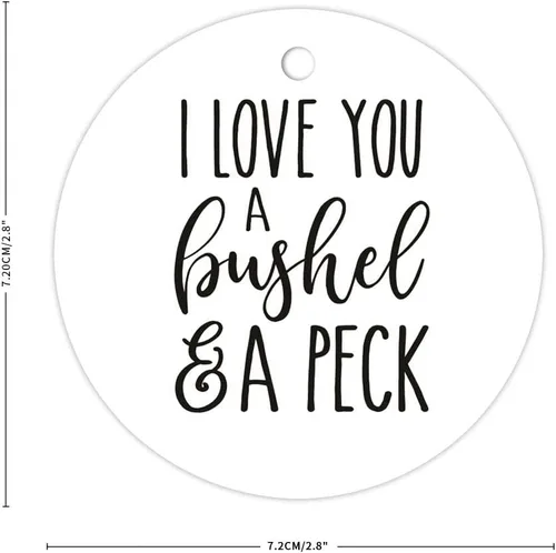 Miniatura 2 de Adorno de Navidad con texto en inglés "I Love You A Bushel & A Peck", adornos conmemorativos personalizados, adornos conmemorativos tradicionales