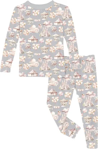 Miniatura 46 de KicKee Pants Conjunto de pijama de manga larga con estampado de piezas