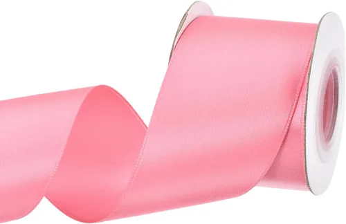 Miniatura 270 de MECCANIXITY Cinta de satén de 3/8 pulgadas de 50 yardas, de grogrén, de seda sólida, fina para ramo de boda, para regalo del día de San Valentín