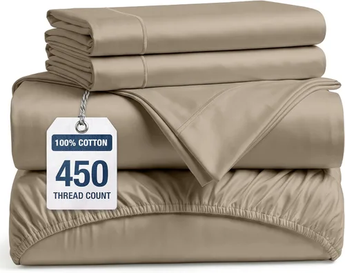 Miniatura 10 de LANE LINEN - Sábanas tamaño Split King para cama ajustable, 450 hilos, 100% algodón, 2 sábanas bajeras individuales XL, con bolsillo profundo