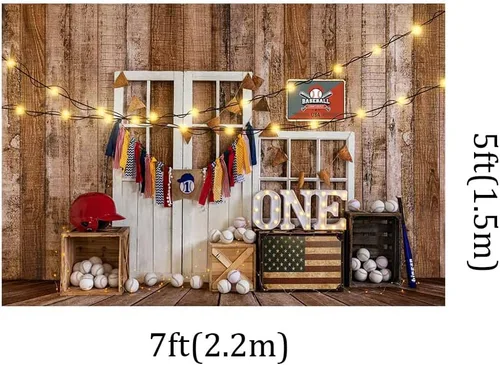 Miniatura 3 de Kate Fondos de fotografía para fiestas temáticas de béisbol, 7x5 pies, decoración de iluminación, fiesta de cumpleaños, estudio fotográfico, fondo