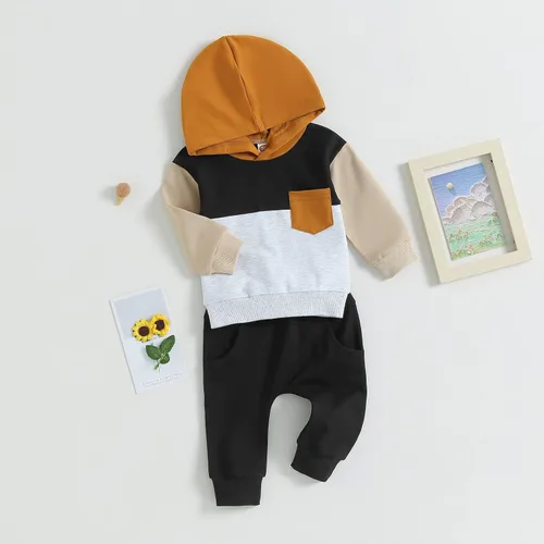 Miniatura 3 de FYBITBO Conjunto de sudadera de otoño e invierno para bebé, sudadera y pantalones deportivos
