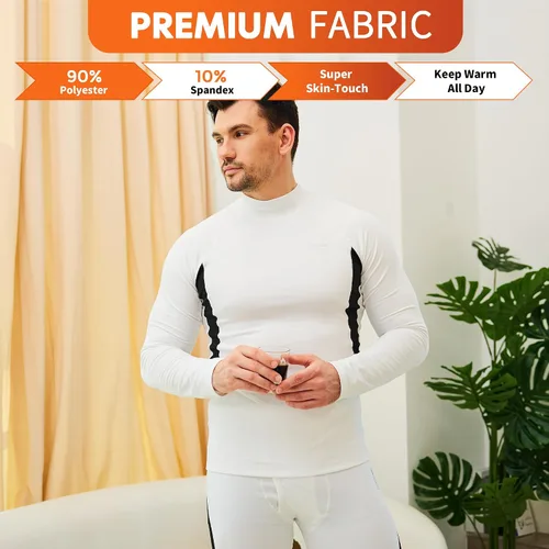 Miniatura 7 de CL convallaria Conjunto de ropa interior térmica para hombre con bragueta, capa base larga para invierno, equipo de caza, parte superior e inferior