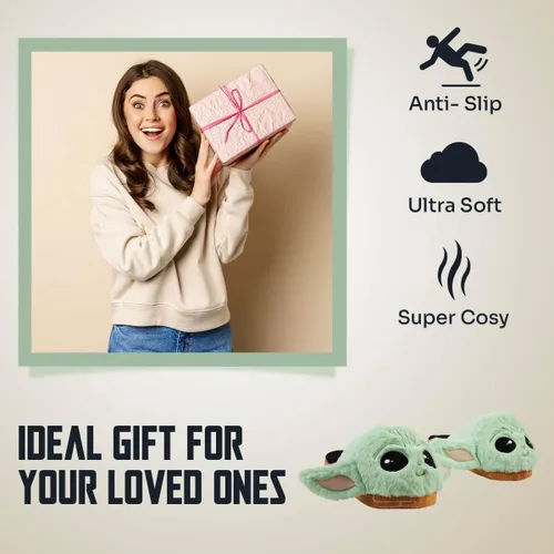 Miniatura 4 de Disney Pantuflas para mujer, esponjosas 3D antideslizantes, regalos de Baby Yoda