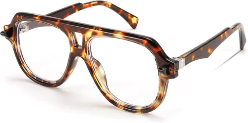 Miniatura 10 de FEISEDY Gafas de aviador con montura para mujeres y hombres, con bloqueo de luz azul, antideslumbrantes, B0039