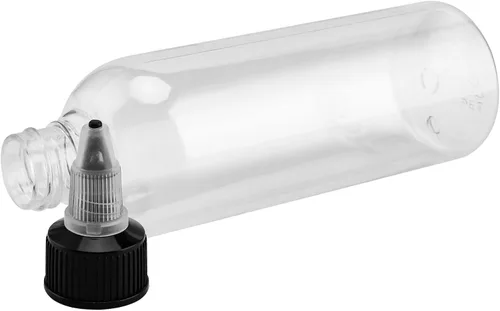 Miniatura 4 de JAPCHET 60 botellas vacías de plástico de 4 onzas, botellas de plástico de 4.1 fl oz con tapa superior giratoria, botellas transparentes
