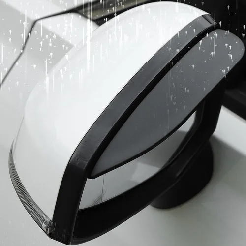 Miniatura 8 de Pincuttee Visor de lluvia de espejo para cejas, protectores de lluvia para espejo lateral, fundas para automóvil, ajuste único, paquete de 2 Negro