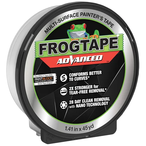 FrogTape Advanced Painters - Cinta adhesiva multisuperficie de 1.5 pulgadas de ancho (1.41 pulgadas x 45 yardas) con bloque de pintura, se adapta a