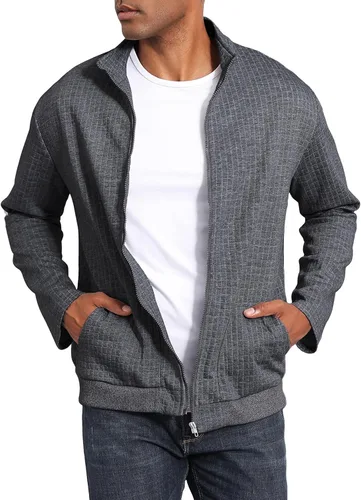 Miniatura 9 de Oymyakon Chaqueta deportiva ligera para hombre, estilo casual, elegante, estilo bombardero, con cremallera, con bolsillos