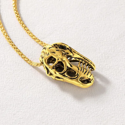 Miniatura 5 de U7 Men Pendant Necklaces, Stainless Steel Necklace for Men, Cool Guitar Pick SkullAlligator Dinosaur Skeleton Tyrannosaurus RexGothic