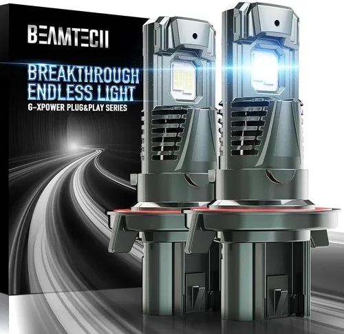 Miniatura 13 de BEAMTECH Bombillas 9005, chips G-XPower HB3 para luz antiniebla 500% más brillante 6500K xenón blanco, enchufe y uso, paquete de 2