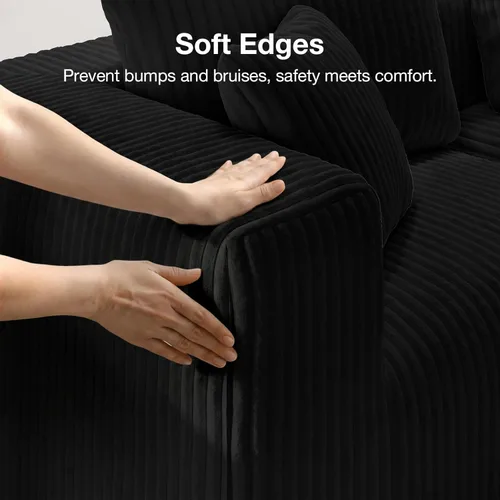 Miniatura 10 de Novilla 141" Sofá seccional modular, sofá seccional moderno en forma de nube con soporte Smarts Coil™, sofá sin huesos en forma de U para sala