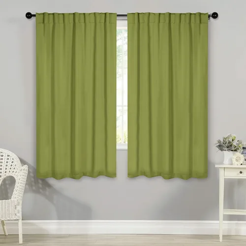 Miniatura 34 de BLUENILEMILLS Paneles de cortinas opacas para oscurecer la habitación con bolsillo para barra/pestañas traseras, cortinas perfectas para ventanas