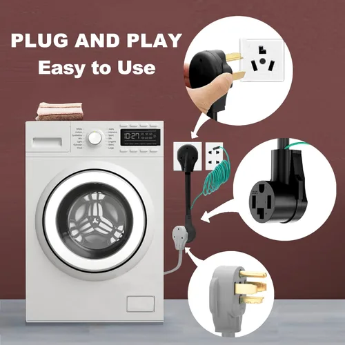 Miniatura 6 de CircleCord - Adaptador para secadora de 4 puntas a 3 puntas, de 4P más nuevo a 3P más antiguo, cable de conversión NEMA 10-30P a receptáculo 14-30R