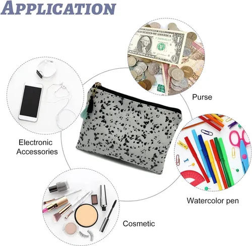 Miniatura 5 de Bonita bolsa pequeña de cosméticos, mini bolsa de maquillaje para mujeres y niñas, bolsa pequeña de aseo de viaje de cuero PU, organizador