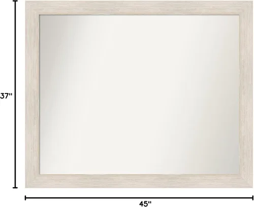Miniatura 6 de Amanti Art Espejo de baño blanco para sobre el fregadero, 37 x 45 pulgadas, espejo de tocador rectangular de madera dura lavado blanco, marco