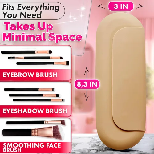 Miniatura 2 de Soporte de silicona para brochas de maquillaje de viaje: elegante bolsa de maquillaje de silicona de 8.3 pulgadas, bolsa de maquillaje de viaje