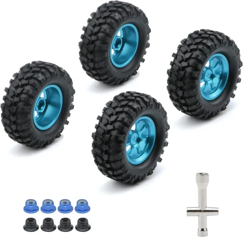 Neumáticos RC 4 piezas 0.472 in Hex RC Ruedas y neumáticos para Tamiya RC4WD D90 CR12 Tioga MST, etc. Chasis bajo 1/10 RC Crawler Truck RC Car Part