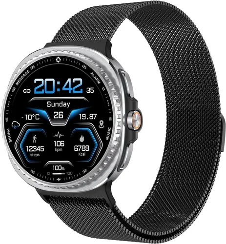 Correa de reloj de metal compatible con Samsung Galaxy Watch 8 1.575 in 1.732 in/Galaxy 8 Classic 1.811 in, correa de repuesto de malla de acero