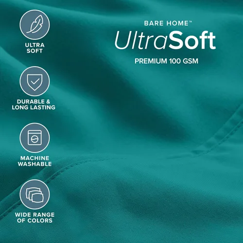 Miniatura 70 de Bare Home Hotel Luxury - Juego de sábanas tamaño individual, extra suave, 4 piezas, bolsillos profundos, ajuste fácil, refrescante y transpirable