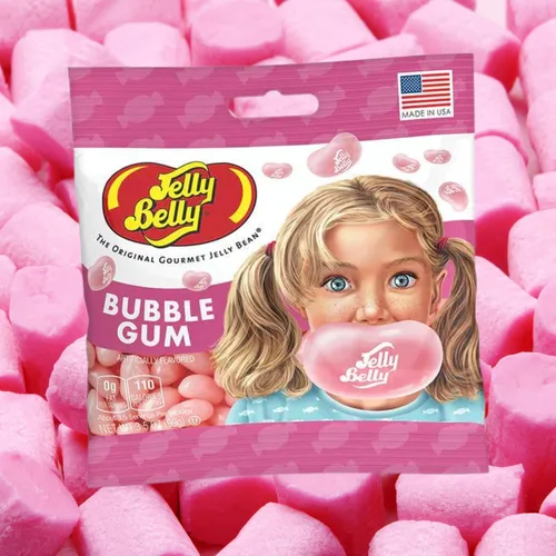 Miniatura 6 de Needzo Jelly Bean Pink Bubble Gum - Gomitas con sabor a chicle, caramelos masticables de tamaño bocado para compartir, recuerdos de fiesta de dulces
