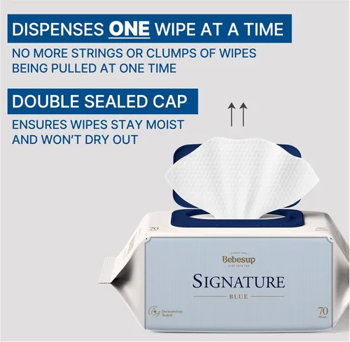 Miniatura 7 de BEBESUP - Las toallitas para bebés #1 de Corea - Hipoalergénicas a base de agua, sin perfume, sin alcohol, ultra gruesas, extractos de semillas