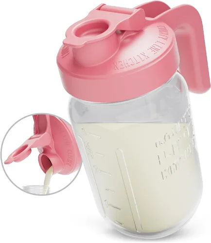 Miniatura 7 de County Line Kitchen Jarra de Vidrio Tipo Mason con Tapa - Boca Ancha, 2 Cuartos de Galón (64 oz) - Resistente, A Prueba de Fugas - Jarra para Té