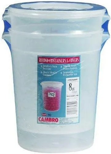 Miniatura 3 de Cambro Recipiente redondo de almacenamiento de alimentos de 1 cuarto de galón con tapa, juego de 3