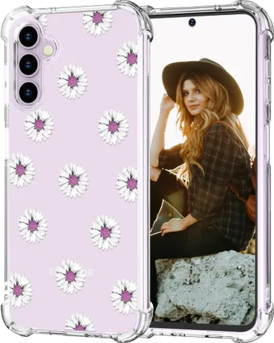 Miniatura 72 de Hungo Funda compatible con Samsung Galaxy S23 con diseño floral y bonito diseño transparente, femenino para mujeres y niñas, con hermoso clavel