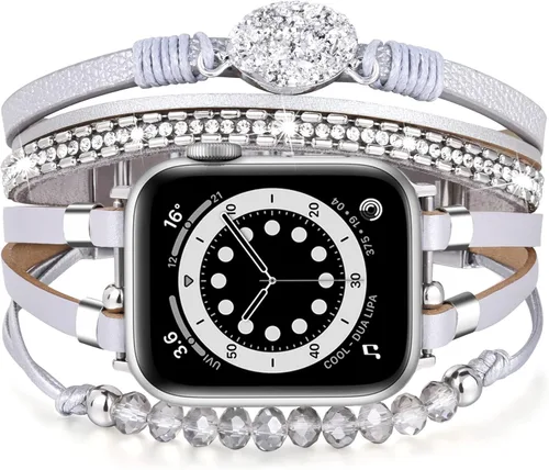 VISOOM Correa de pulsera bohemia con cuentas compatible con Apple Watch de 40 mm/38 mm/41 mm/42 mm Series 10 9 8 7 SE Series 6/5/4 Correa de reloj