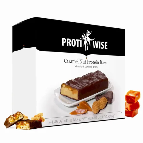 Miniatura 7 de ProtiWise Barras de proteína de nuez de caramelo, 0.55 onzas de proteína, alta fibra, bajas en azúcar, bajas en carbohidratos, sin gluten, aptas