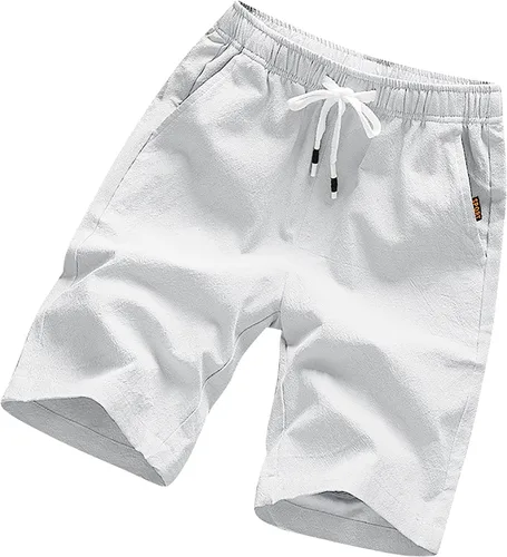 Pantalones cortos de lino de algodón con cordón de color sólido para mujer, con bolsillos, elegantes bermudas de verano, cómodos, casuales, medios