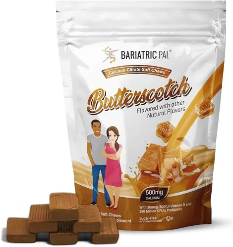 Miniatura 13 de BariatricPal Masticables suaves de citrato de calcio sin azúcar, 500 mg con probióticos (90 unidades) - Fresa Twist