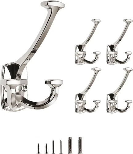 Miniatura 7 de Ganchos de latón antiguos grandes montados en la pared decorativos de doble cara resistentes para colgar abrigos, toallas, batas, bolsos, ganchos